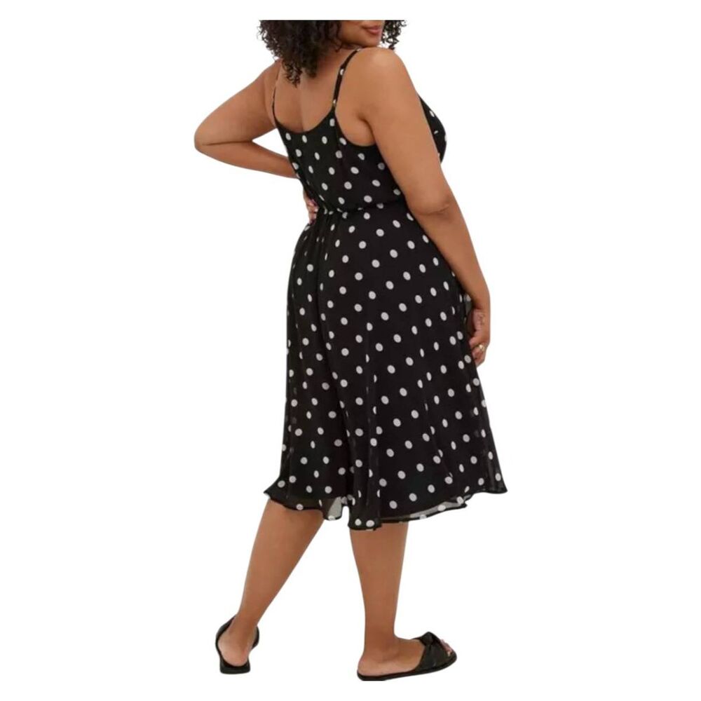 Torrid Chiffon Black and white Polka Dot Strappy Dress Womens size Large - Picture 3 of 10